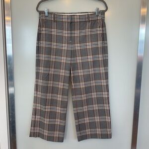 J. Crew Women's Plaid Pants - Gray and Brown Size 12P